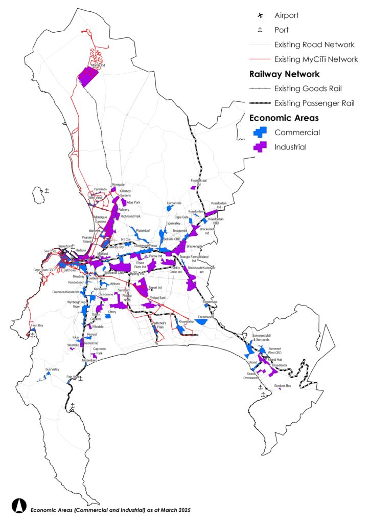 Map of economic areas in the Cape Town metro.